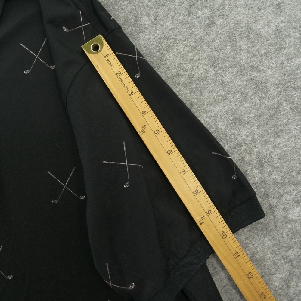 Vintage Polo Ralph Lauren Golf Shirt Mens Medium Black Club Print AOP Cotton - Picture 9 of 9
